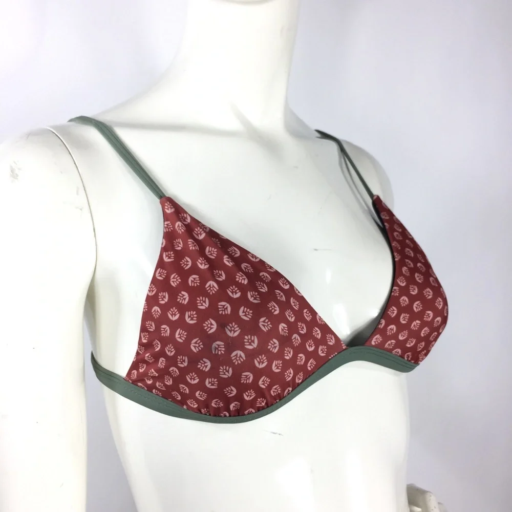 Leith Printed Triangle Bikini Top S